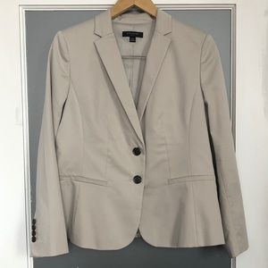 Ann Taylor Cotton Blend Tan Suit Jacket